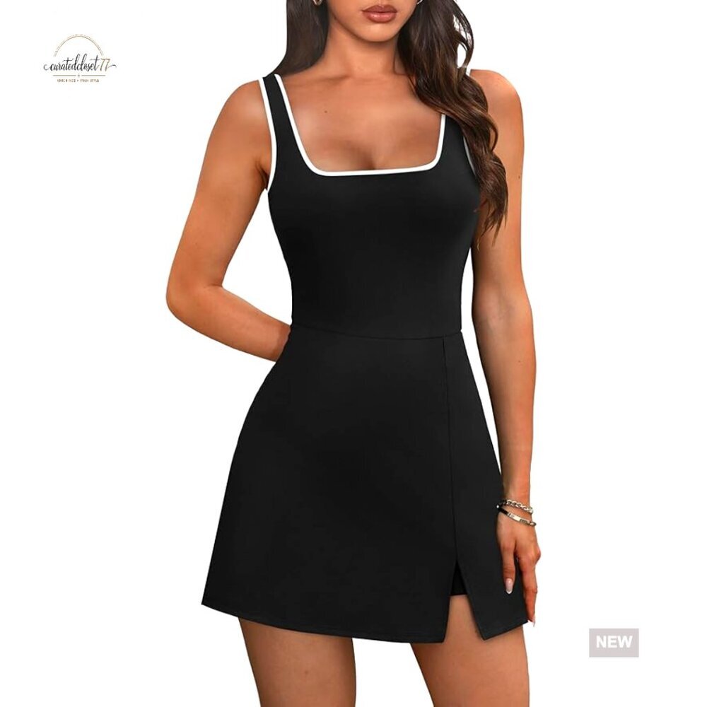 Athletic Dress with Built-in Shorts and Pockets for Tennis Golf Workouts